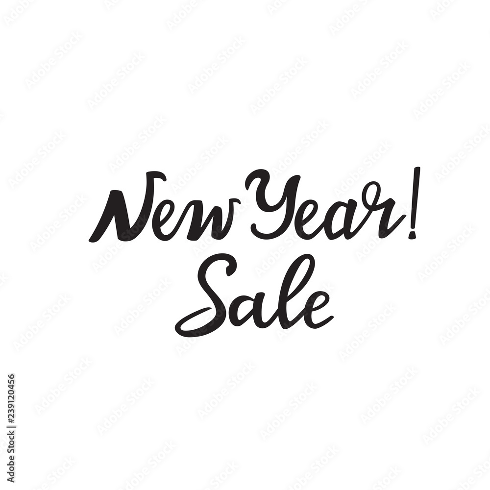 New Year Sale hand lettering design for advertising poster, banner, discount.