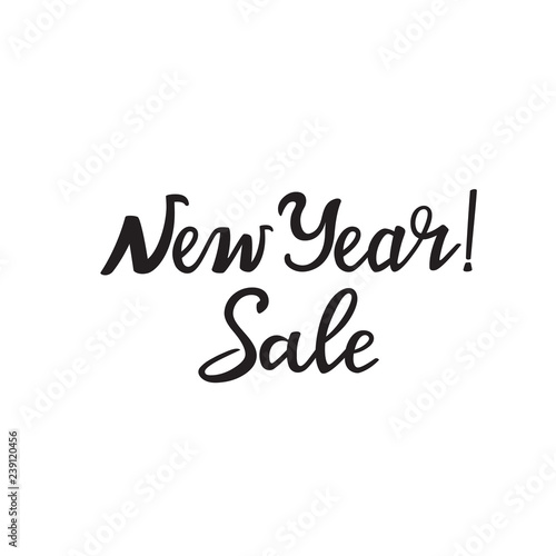 New Year Sale hand lettering design for advertising poster  banner  discount.