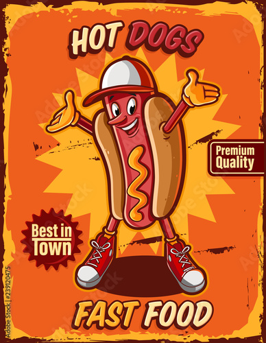 vintage poster hot dog photo