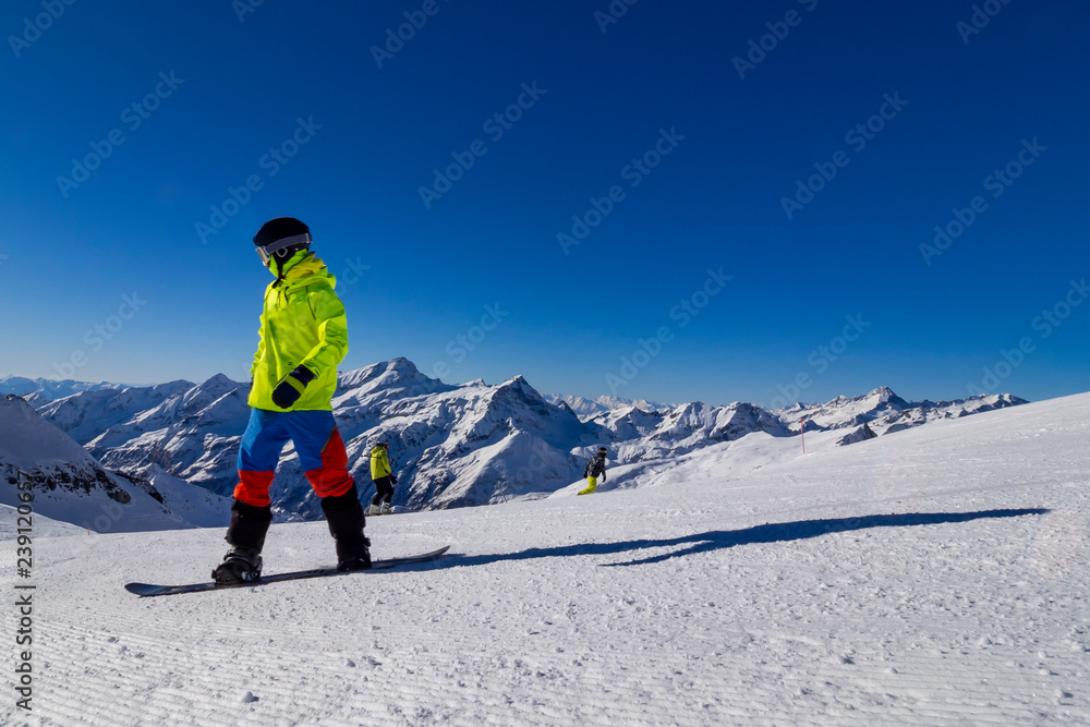 Snowboarder in the alps