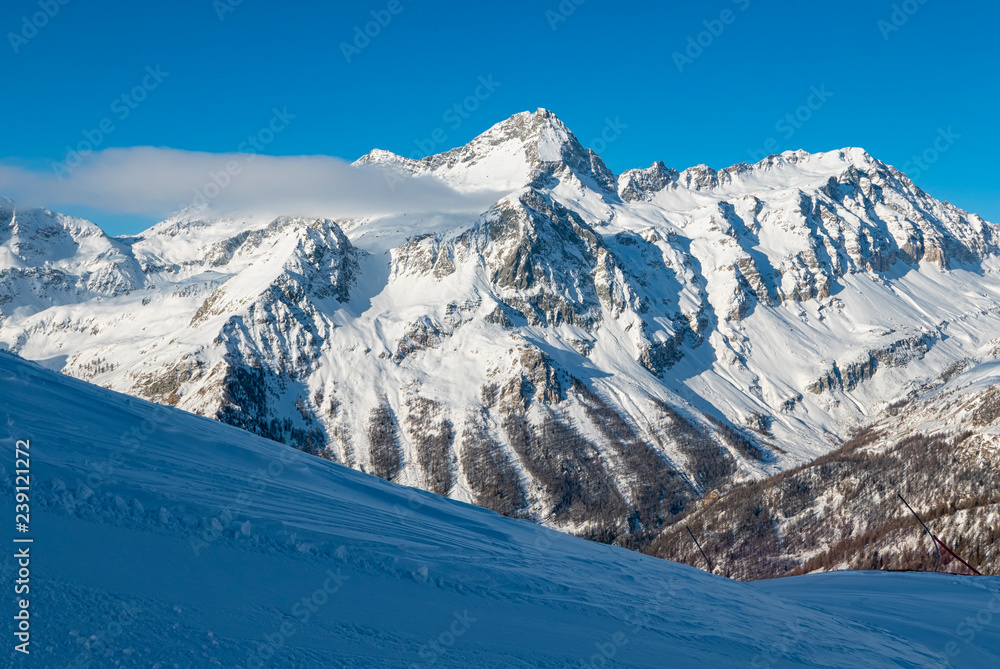 Ski slope in the alps