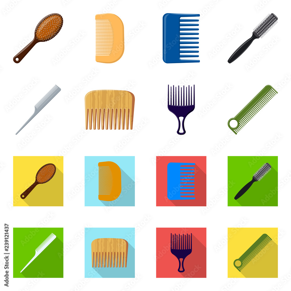 Vector design of brush and hair logo. Set of brush and hairbrush stock symbol for web. Vector design of brush and hair logo. Set of brush and hairbrush stock symbol for web.