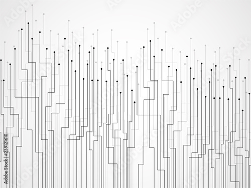 Abstract background of lines and dots. Technology geometric graphic. Vector