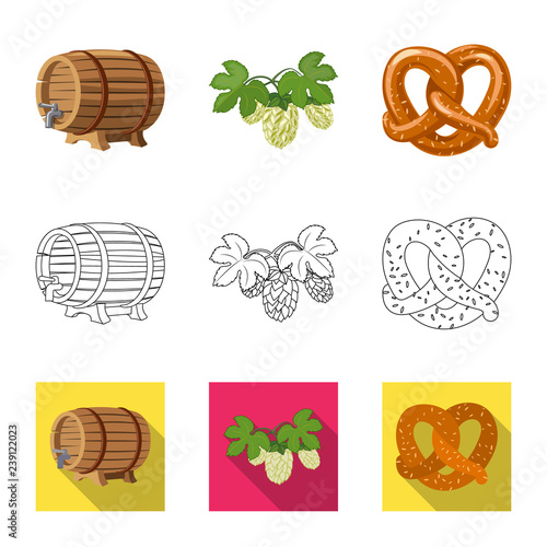 Vector design of pub and bar icon. Collection of pub and interior stock symbol for web.