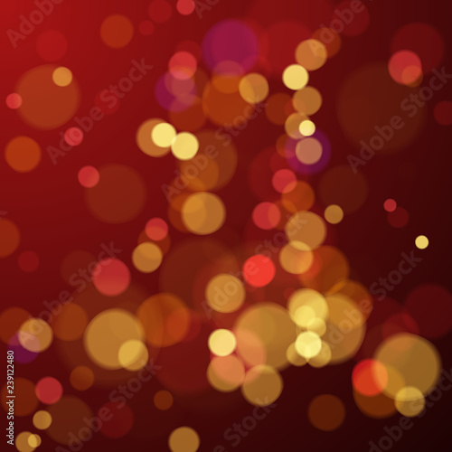 Bokeh blur abstract background with lights. New Year and Christmas holiday background. Vector illustration