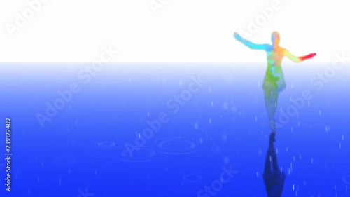 Wallpaper Mural Rainbow Ballet in the Rain Silhouette 4K Torontodigital.ca