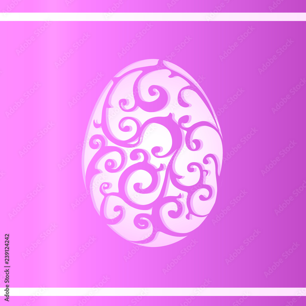 Pink paper patterned egg. Pink paper patterned egg.