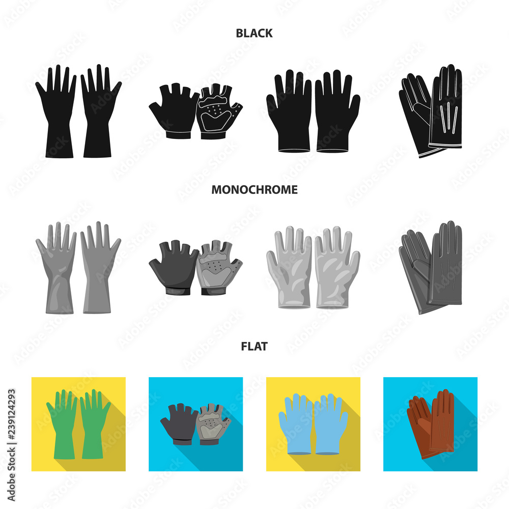 Isolated object of glove and winter sign. Set of glove and equipment stock symbol for web. Isolated object of glove and winter sign. Set of glove and equipment stock symbol for web.
