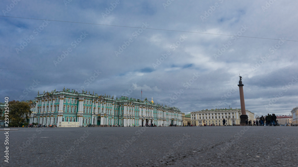 Palace square main landmark in Saint Petersburg panoramic