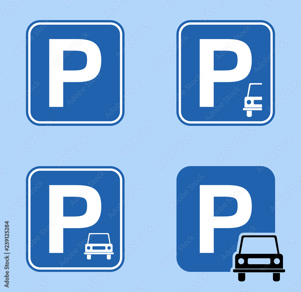 Parking signs vector designs Parking signs vector designs