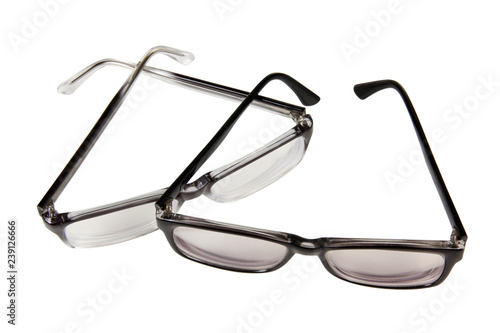 Black glasses for man on white background