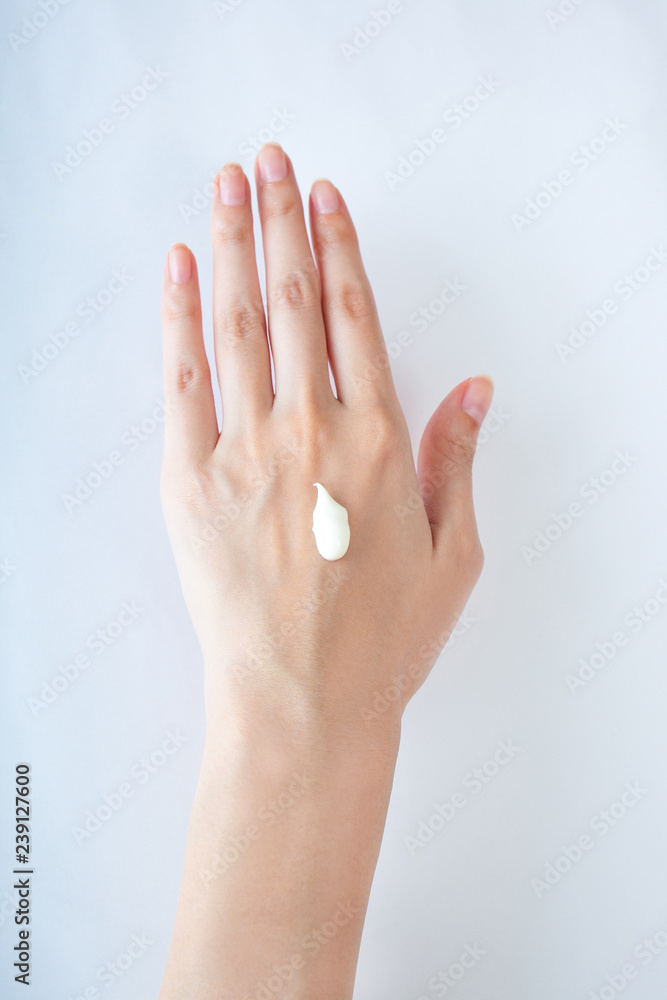 woman's hand care, close up