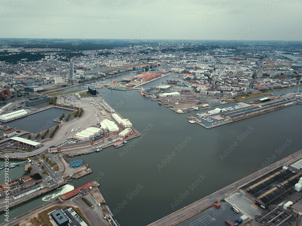 Naklejka premium フランスのル・アーブルの港湾都市