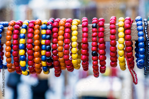 colorful beads and bracelets