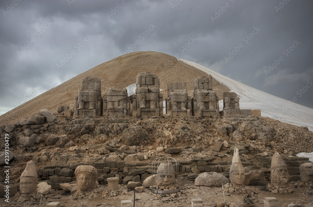 Front view of Mount Nemrut Ruins