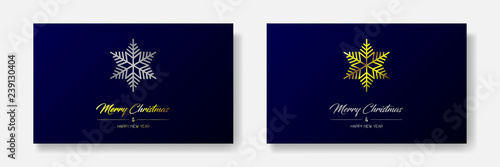 Golden merry christmas & flake card