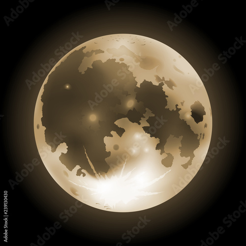 Vector orange full moon