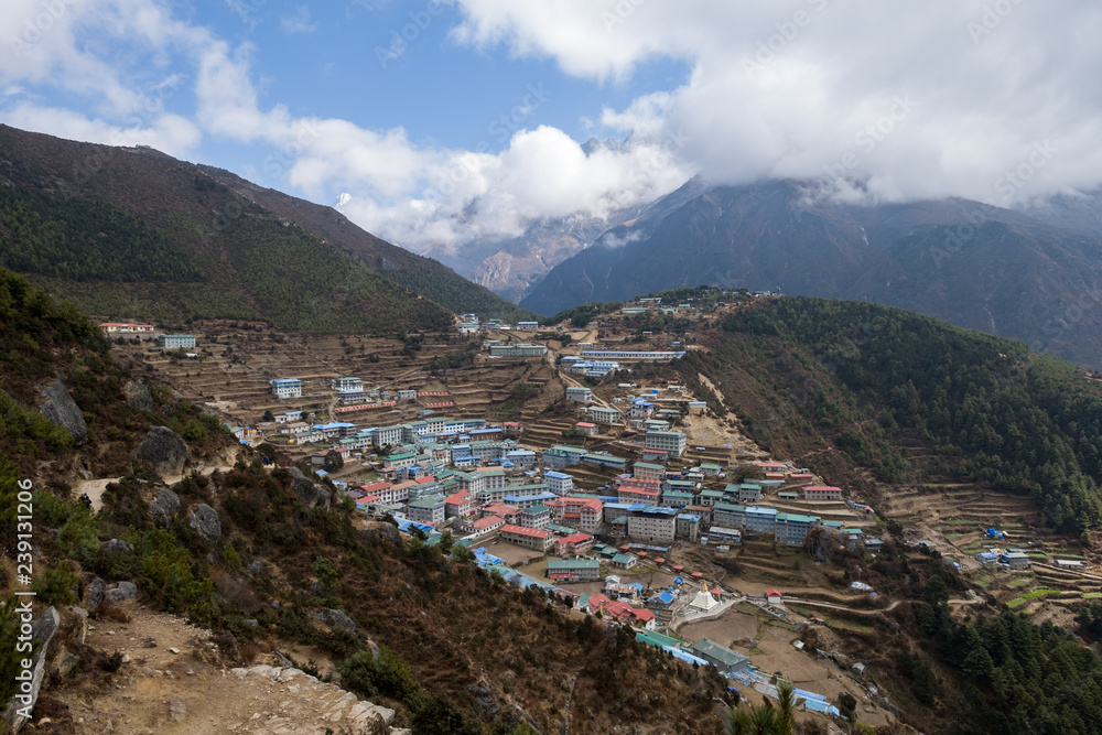 village in mountains namche bazar