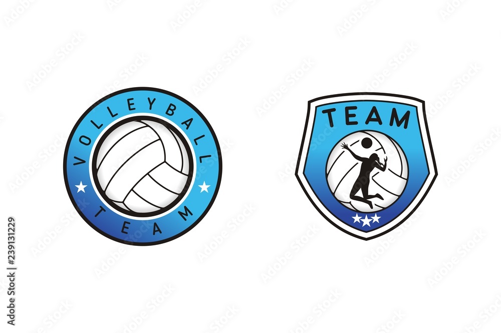 Modern Volleyball team logo design vector eps format Modern Volleyball team logo design vector eps format