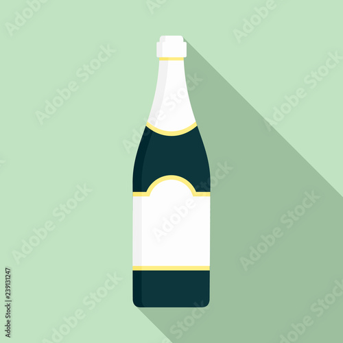 Red wine champagne icon. Flat illustration of red wine champagne vector icon for web design