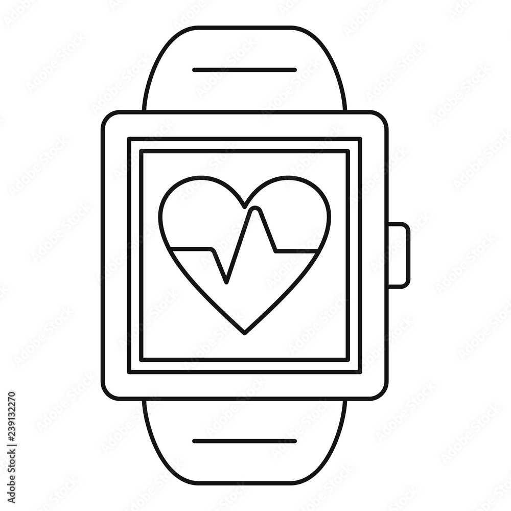 Man smartwatch icon. Outline man smartwatch vector icon for web design isolated on white background Man smartwatch icon. Outline man smartwatch vector icon for web design isolated on white background