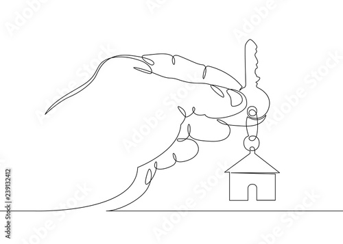realtor hands symbol keys house