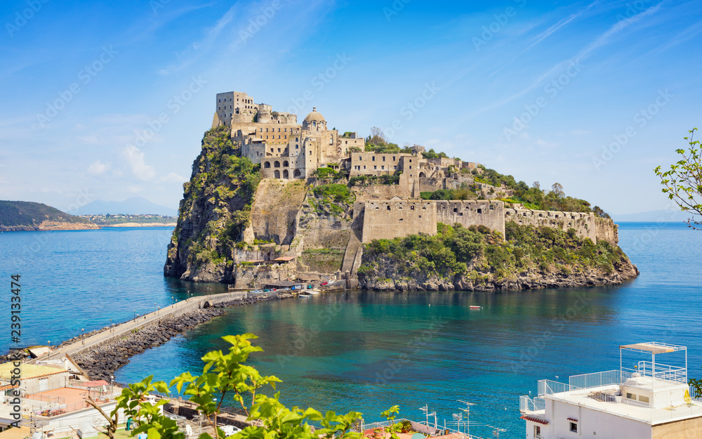 Castello Aragonese in Tyrrhenian sea, Ischia, Italy