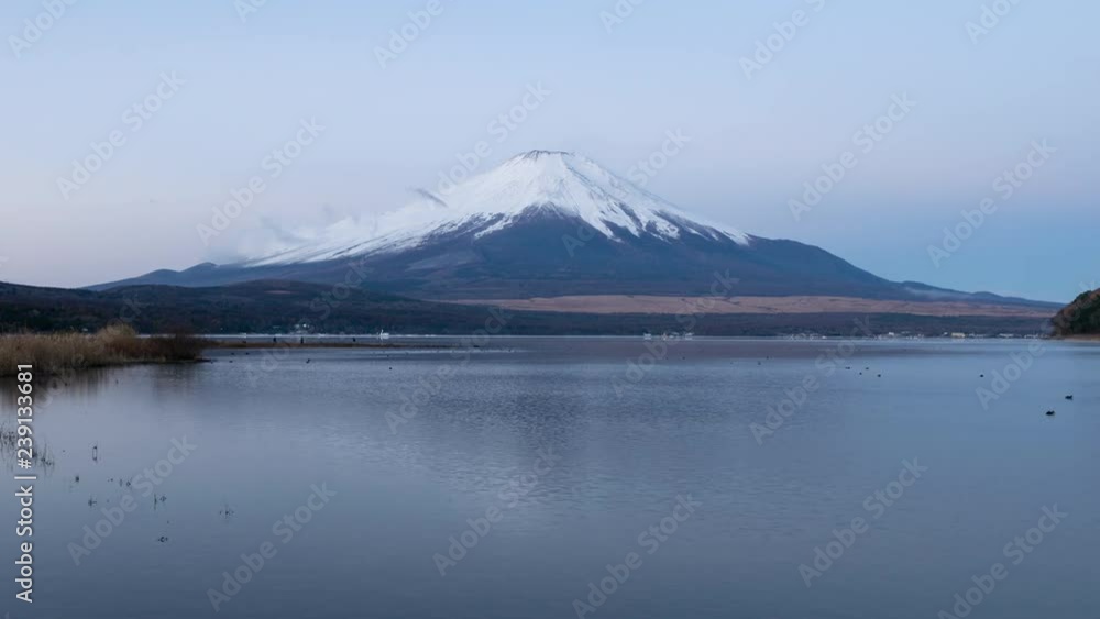 Mt. Fuji over Lake Yamanaka in the Morning (time lapse) Mt. Fuji over Lake Yamanaka in the Morning (time lapse)