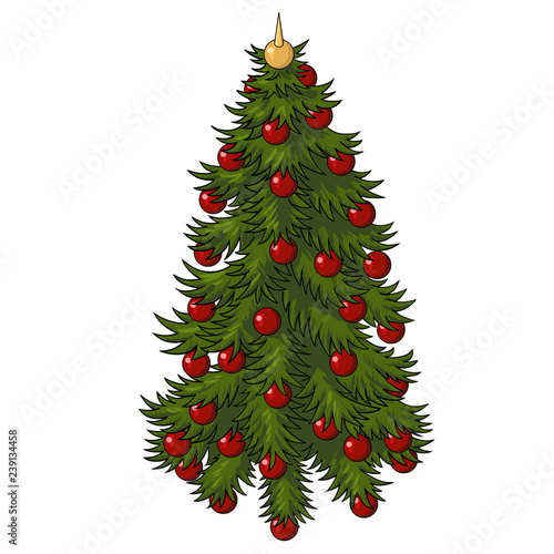 Weihnachtsbaum mit roten Kugeln