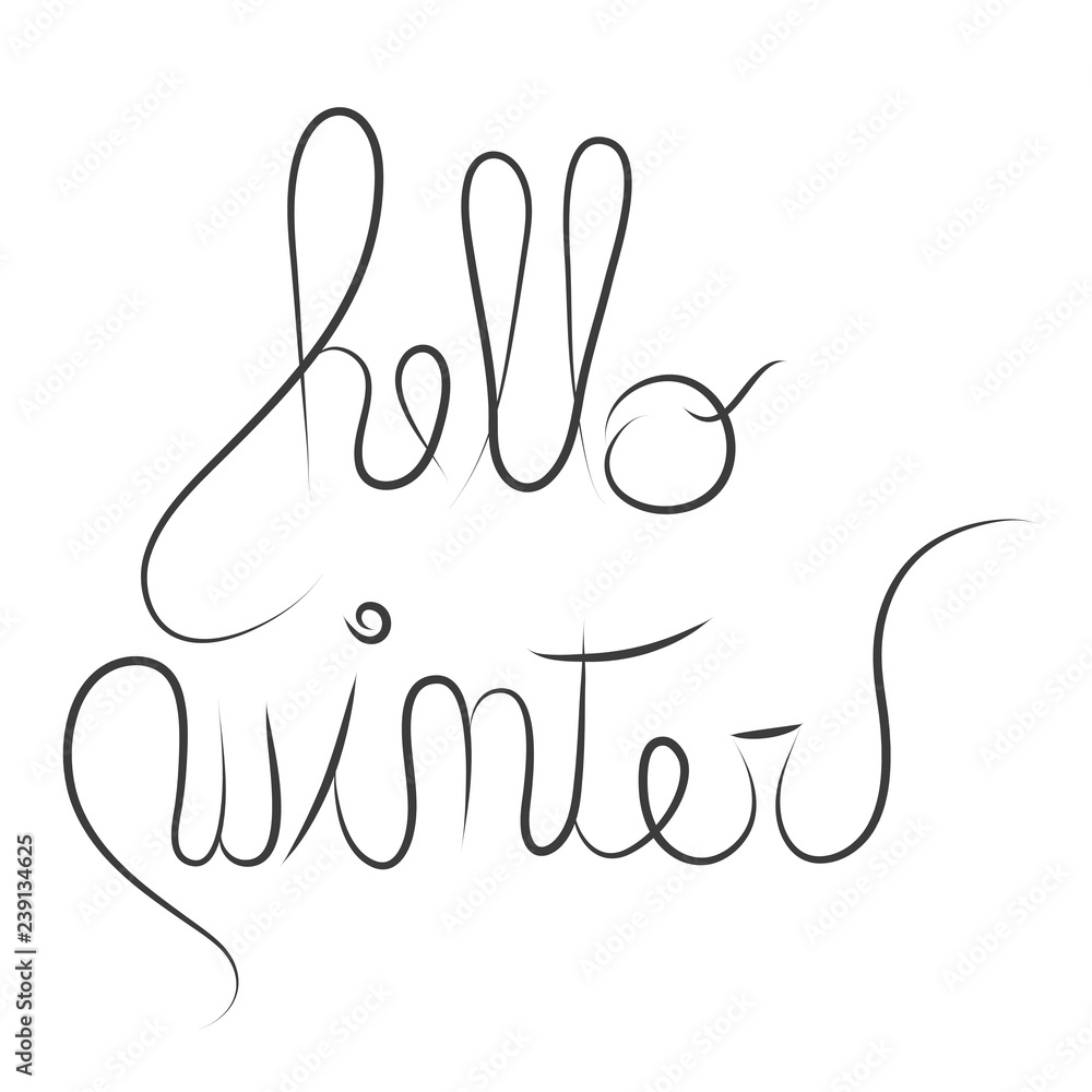 Vector illustration of text hello winter. Vector illustration of text hello winter.