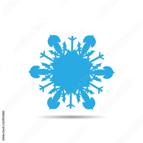 Vector illustration of snowflake on white background.