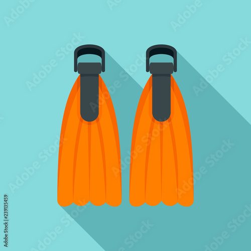 Diving fins icon. Flat illustration of diving fins vector icon for web design