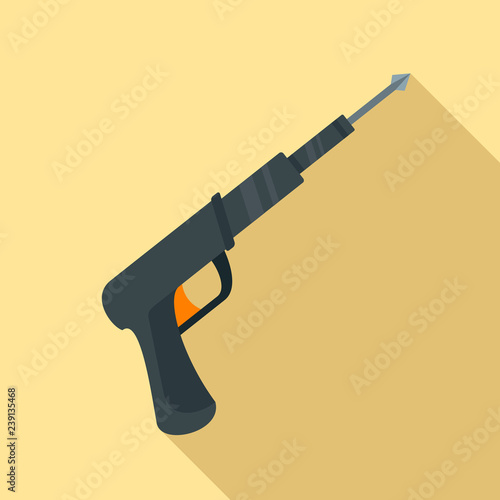 Speargun icon. Flat illustration of speargun vector icon for web design
