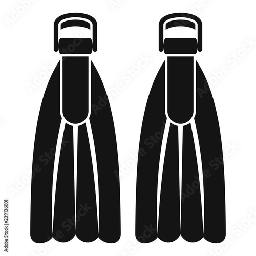 Diving fins icon. Simple illustration of diving fins vector icon for web design isolated on white background