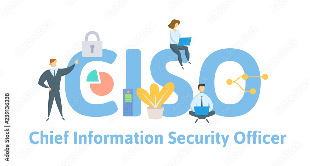 CISO, Chief Information Security Officer. Concept with keywords ...
