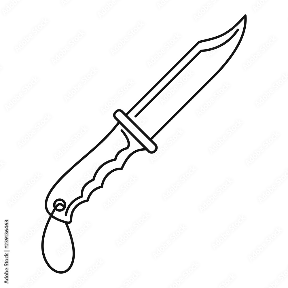 Dive knife icon. Outline dive knife vector icon for web design isolated on white background Dive knife icon. Outline dive knife vector icon for web design isolated on white background