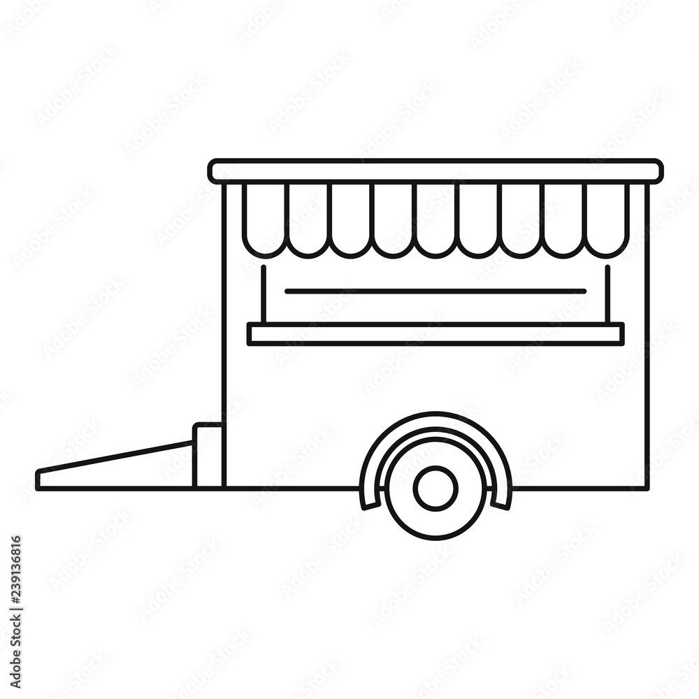 Food trailer icon. Outline food trailer vector icon for web design isolated on white background Food trailer icon. Outline food trailer vector icon for web design isolated on white background