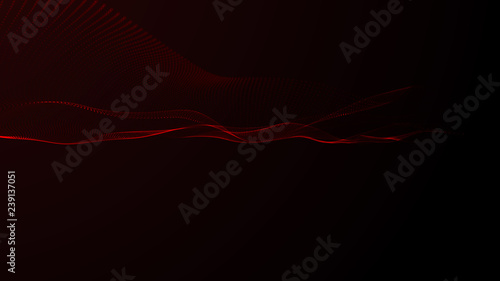 3D abstract digital wave particles. Futuristic vector illustration. Abstract background. - Vector