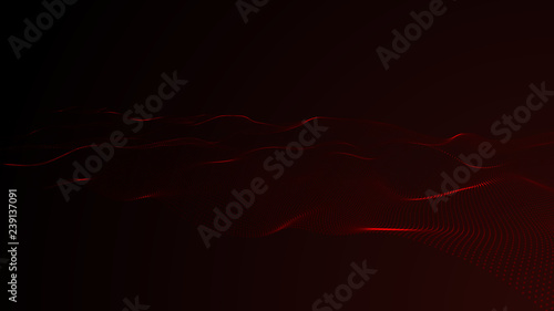 3D abstract digital wave particles. Futuristic vector illustration. Abstract background. - Vector