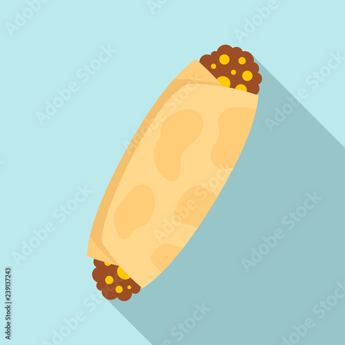 Enchilada food icon. Flat illustration of enchilada food vector icon for web design