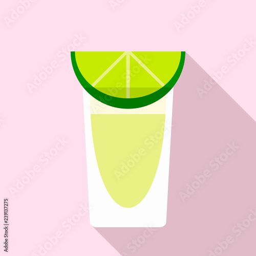 Tequila glass icon. Flat illustration of tequila glass vector icon for web design