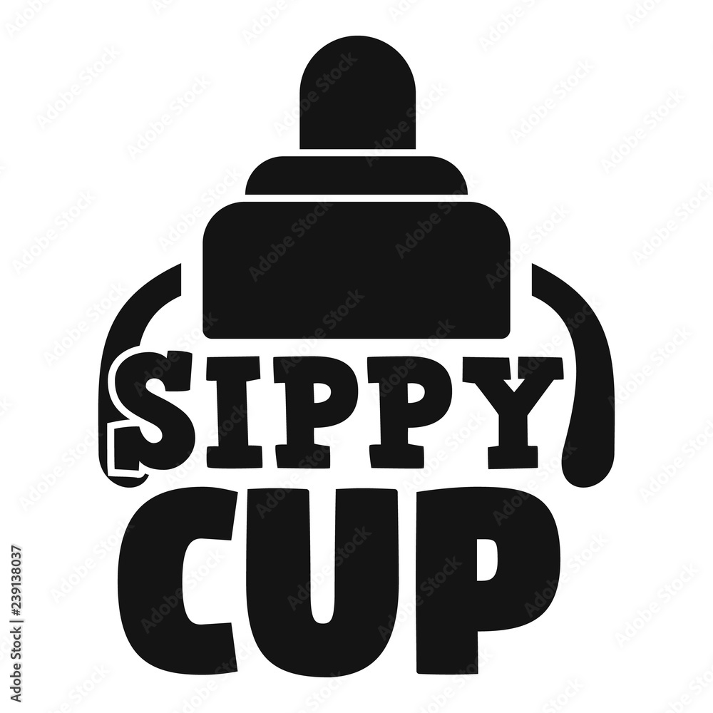 Infant sippy cup logo. Simple illustration of infant sippy cup vector logo for web design isolated on white background Infant sippy cup logo. Simple illustration of infant sippy cup vector logo for web design isolated on white background