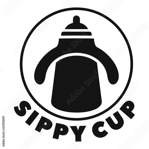 Sippy cup bottle logo. Simple illustration of sippy cup bottle vector logo for web design isolated on white background