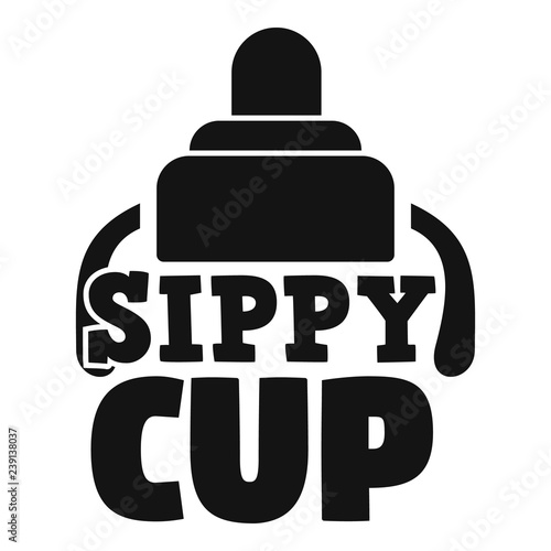 Infant sippy cup logo. Simple illustration of infant sippy cup vector logo for web design isolated on white background