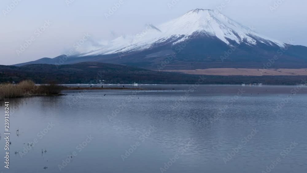 Mt. Fuji over Lake Yamanaka in the Morning (time lapse/panning) Mt. Fuji over Lake Yamanaka in the Morning (time lapse/panning)