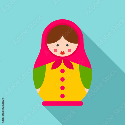 Handmade nesting doll icon. Flat illustration of handmade nesting doll vector icon for web design