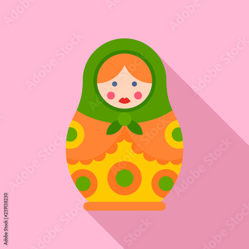 Vintage nesting doll icon. Flat illustration of vintage nesting doll vector icon for web design
