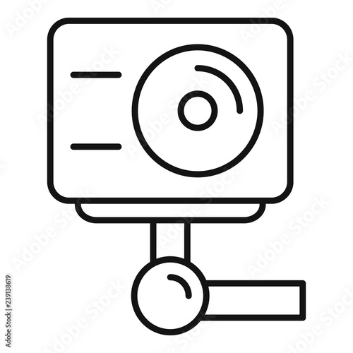 Action camera icon. Outline action camera vector icon for web design isolated on white background