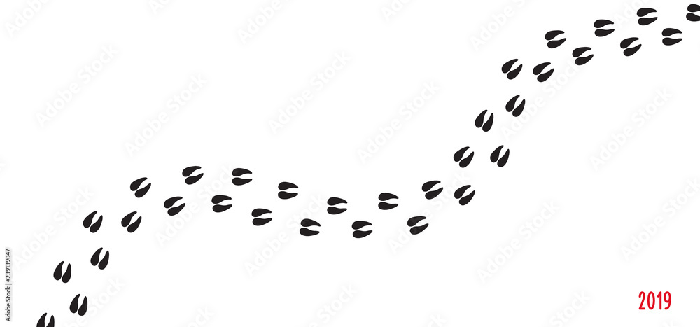 Happy New Year. Pig's hoof prints.