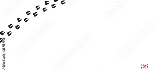 Happy New Year. Pig's hoof prints.